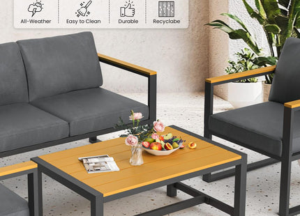 Pamapic 4 Pieces Modern Patio Conversation Sets with Cushion Pamapic