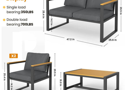 Pamapic 4 Pieces Modern Patio Conversation Sets with Cushion Pamapic