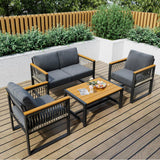 Pamapic 4 Pieces Modern Patio Conversation Sets with Cushion