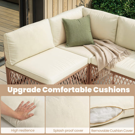 Axis 70.2" Boho Outdoor Sectional Set, 7-Piece Pamapic