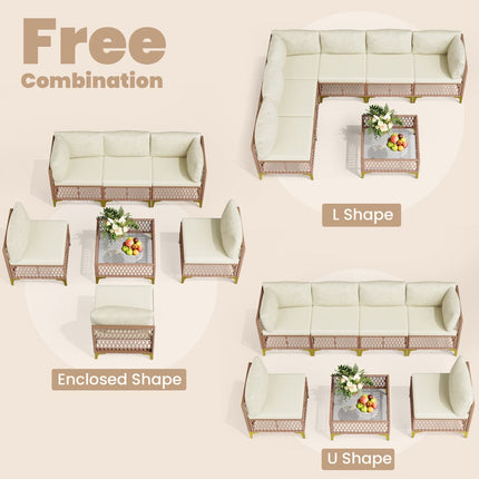 Axis 70.2" Boho Outdoor Sectional Set, 7-Piece Pamapic