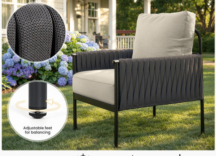 Axis Woven Rope Outdoor Sectional Set, 7-Piece Pamapic