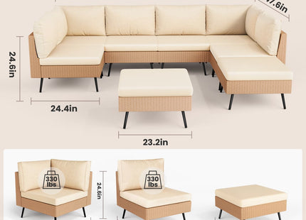 Axis 95.2" Coastal Outdoor Sectional Set, 8-Piece Pamapic