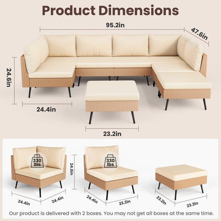 Axis 95.2" Coastal Outdoor Sectional Set, 8-Piece Pamapic