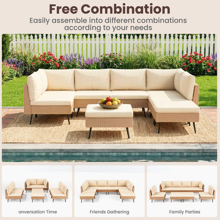 Axis 95.2" Coastal Outdoor Sectional Set, 8-Piece Pamapic