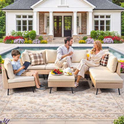 Axis 95.2" Coastal Outdoor Sectional Set, 8-Piece Pamapic