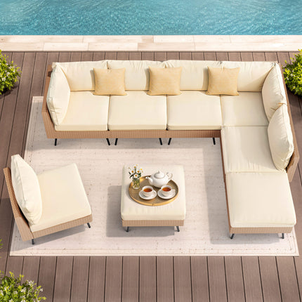 Axis 95.2" Coastal Outdoor Sectional Set, 8-Piece Pamapic