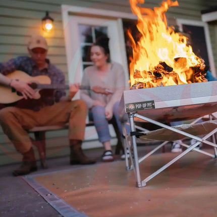 Fireside Outdoor Pop-Up Fire Pit & Heat Shield Bundle - Phoenix Fire Art Store