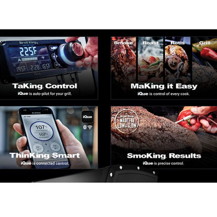 Broil King 111 x 70-Inch Outdoor Kitchen Island with Imperial QS 590i 5-Burner Gas Grill, Rotisserie, Side Burner, Refrigerator & iQue™ Technology Control