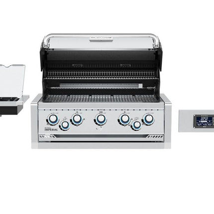 Broil King 111 x 70-Inch Outdoor Kitchen Island with Imperial QS 590i 5-Burner Gas Grill, Rotisserie, Side Burner, Refrigerator & iQue™ Technology Control