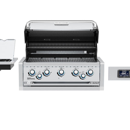 Broil King 69 x 111-Inch Outdoor Kitchen Island with Imperial QS 590i 5-Burner Gas Grill, Rotisserie, Side Burner, Refrigerator & iQue™ Technology Control