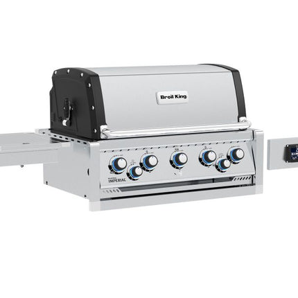 Broil King 111 x 70-Inch Outdoor Kitchen Island with Imperial QS 590i 5-Burner Gas Grill, Rotisserie, Side Burner, Refrigerator & iQue™ Technology Control