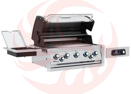 Broil King 8-Foot Outdoor Kitchen Island with Imperial QS 590i 5-Burner Gas Grill, Rotisserie, Side Burner, Sink & iQue™ Technology Control - Phoenix Fire Art Store