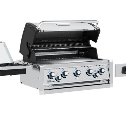 Broil King 111 x 70-Inch Outdoor Kitchen Island with Imperial QS 590i 5-Burner Gas Grill, Rotisserie, Side Burner, Refrigerator & iQue™ Technology Control