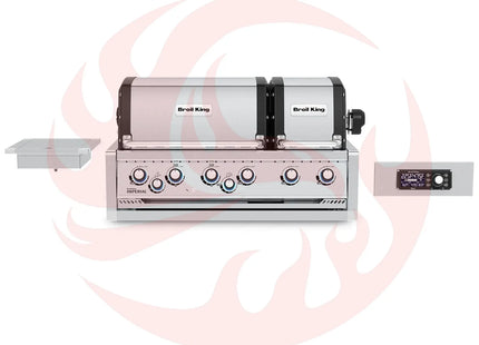 Broil King Imperial QS 690i 6-Burner Gas Grill Island With Rotisserie & Side Burner & iQue™ Technology Control - Phoenix Fire Art Store