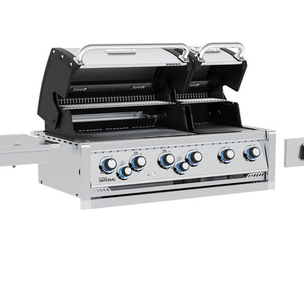 Broil King 9 3/4-Foot Outdoor Kitchen Island with Imperial QS 690i 6-Burner Gas Grill, Rotisserie, Side Burner, Refrigerator & iQue™ Technology Control