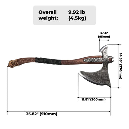 Real Leviathan axe with Glow-in-the-Dark Runes - Phoenix Fire Art Store