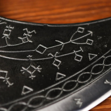 Real Leviathan axe with Glow-in-the-Dark Runes - Phoenix Fire Art Store