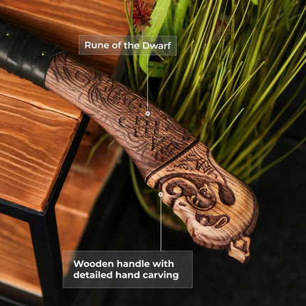 Real Leviathan axe with Glow-in-the-Dark Runes - Phoenix Fire Art Store