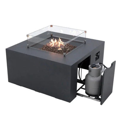 Elementi Rocky Fire Table With Propane Tank Drawer OFG310
