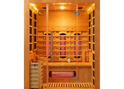Rövia Aurora 3-Person Indoor Hybrid Sauna Room With Infrared And 4.5KW Steam Heaters (SAK41592) - Phoenix Fire Art Store