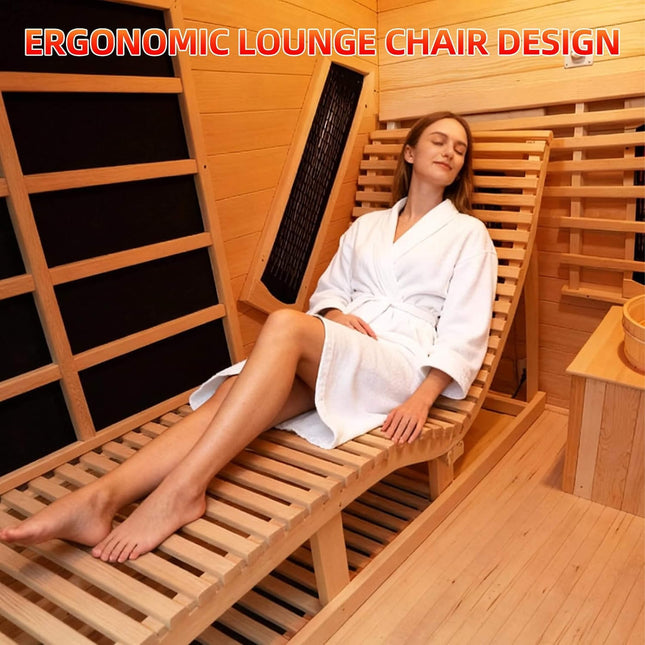 Rövia Oasis 3-Person Indoor Hybrid Sauna Room With Built-In Lounge Chair (SAK35182) SAKSBY WHOLESALE