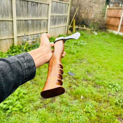 Tomahawk Axe For Sale with Custom Handmade Forged Damascus Steel Blade – "Rosewood Valor"