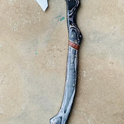 Precision Throwing Tomahawk with Custom Handmade Forged 1095 Steel Blade and Exotic Rosewood Handle – Strike Master