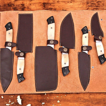 Premium Damascus Kitchen Knives Set – Handmade & Sharp