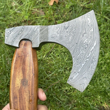 Handcrafted Damascus Steel Tomahawk Axe – "The Viking's Edge"