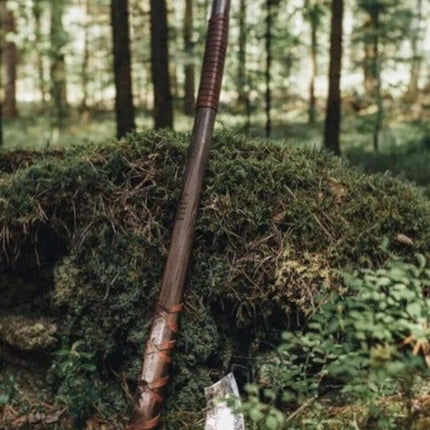 Custom Handmade Viking Battle Axe with Forged 1095 Steel Blade and Rosewood Leather-Wrapped Handle – KBS Knives Store