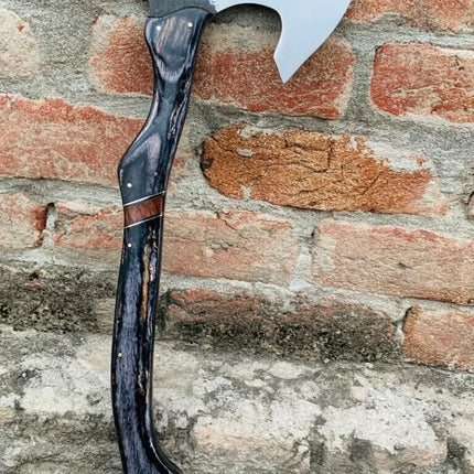 Precision Throwing Tomahawk with Custom Handmade Forged 1095 Steel Blade and Exotic Rosewood Handle – Strike Master