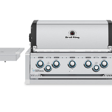 Broil King 70 x 111-Inch Outdoor Kitchen Island with Imperial S 590i 5-Burner Gas Grill, Rotisserie, Side Burner & Refrigerator