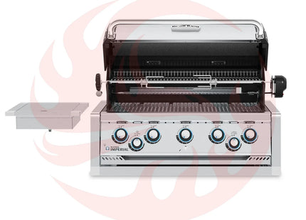 Broil King 9-Foot Outdoor Kitchen Island with Imperial S 590i 5-Burner Gas Grill, Rotisserie, Side Burner & Refrigerator - Phoenix Fire Art Store