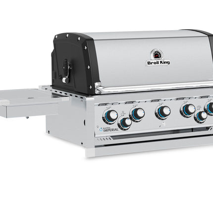 Broil King 10 1/2-Foot Outdoor Kitchen Island with Imperial S 590i 5-Burner Gas Grill, Rotisserie, Side Burner & Refrigerator (Left Orientation)