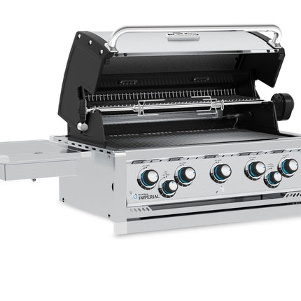 Broil King 9-Foot Outdoor Kitchen Island with Imperial S 590i 5-Burner Gas Grill, Rotisserie, Side Burner & Refrigerator