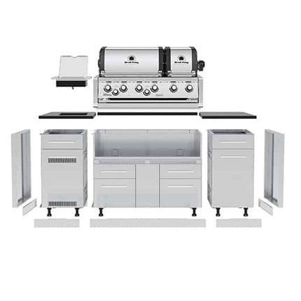 Broil King Imperial S 690i 6-Burner Gas Grill Island With Rotisserie & Side Burner