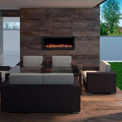 SimpliFire Forum Outdoor Electric Fireplace | Weather-Resistant Patio Heat