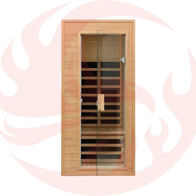 Thermora Premium 1-Person Indoor Low EMF FAR Infrared Heat Hemlock Wood Personal Home Spa Sauna, 1200W (SAK27463) - Phoenix Fire Art Store
