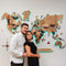 Wooden World Map Wall Art - 3D Solid Wood Decor