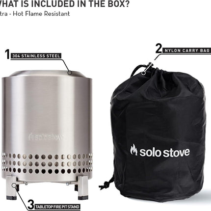 Solo Stove Mesa XL Tabletop Fire Pit with Stand | Smokeless Mini Fire Pit for Patios & Balconies