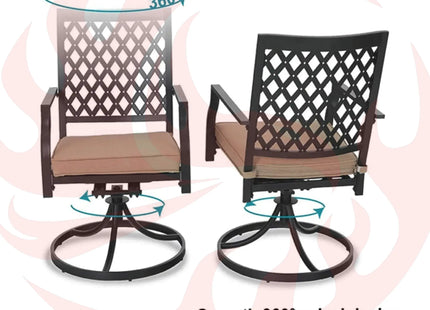 Sophia & William Outdoor Gas Fire Pit Table Set W/ Cushioned Swivel Dining Chairs, 5PCS (SAK63872) - Phoenix Fire Art Store