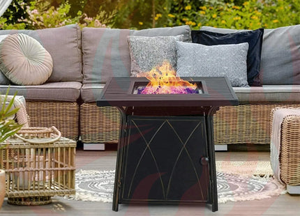 Sophia & William Outdoor Gas Fire Pit Table Set W/ Cushioned Swivel Dining Chairs, 5PCS (SAK63872) - Phoenix Fire Art Store