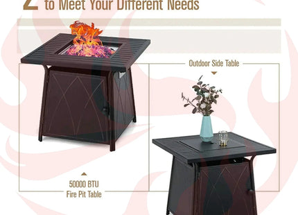 Sophia & William Outdoor Gas Fire Pit Table Set W/ Cushioned Swivel Dining Chairs, 5PCS (SAK63872) - Phoenix Fire Art Store
