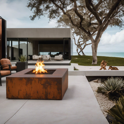 Square Corten Fire Pit - FREE SHIPPING
