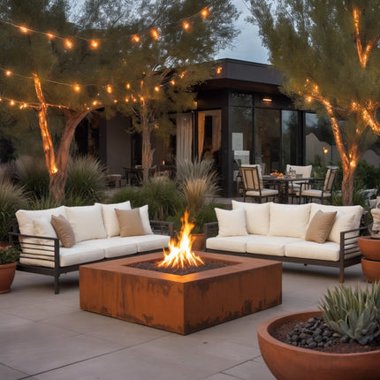 Square Corten Fire Pit - FREE SHIPPING