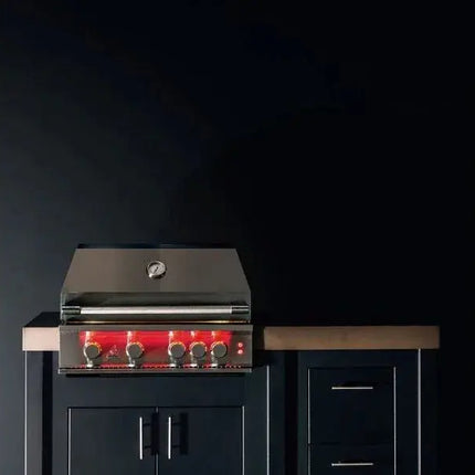 TrueFlame 32-Inch 4-Burner Built-In Grill with Rear Infrared Burner and Grill Lights - Phoenix Fire Art Store