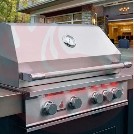TrueFlame 32-Inch 4-Burner Built-In Grill with Rear Infrared Burner and Grill Lights - Phoenix Fire Art Store