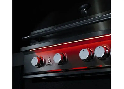 TrueFlame 40-Inch 5-Burner Freestanding Gas Grill with Rear Infrared Burner and Grill Lights Designing Backyards