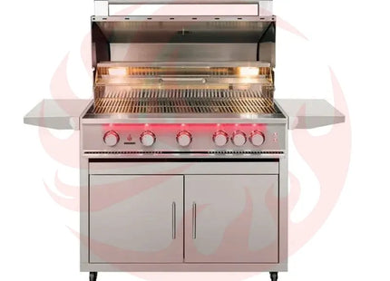 TrueFlame 40-Inch 5-Burner Freestanding Gas Grill with Rear Infrared Burner and Grill Lights Designing Backyards